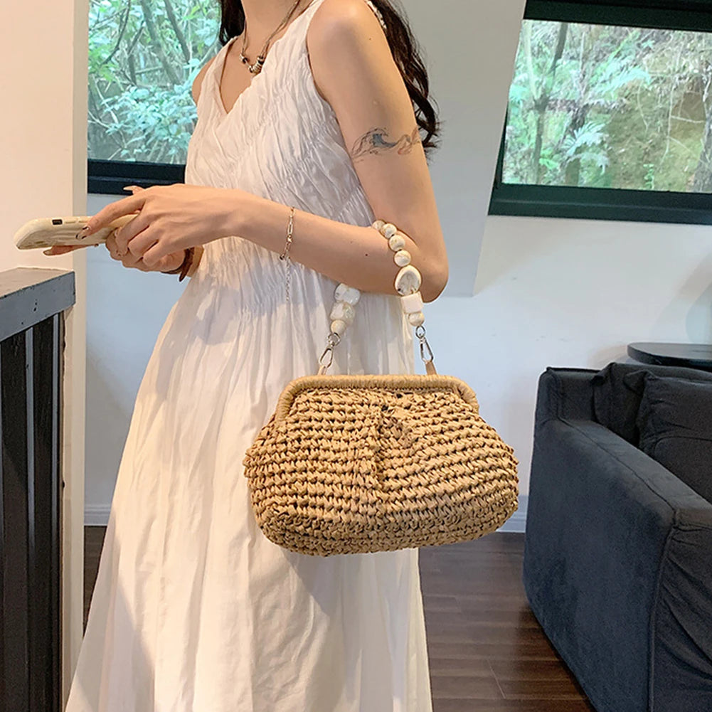 Woven Straw Shoulder Bag