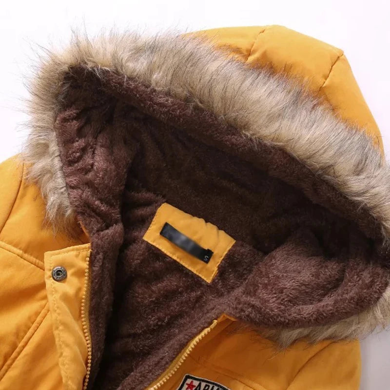 Casual Solid Long Parka - Lightweight Cotton Warmth