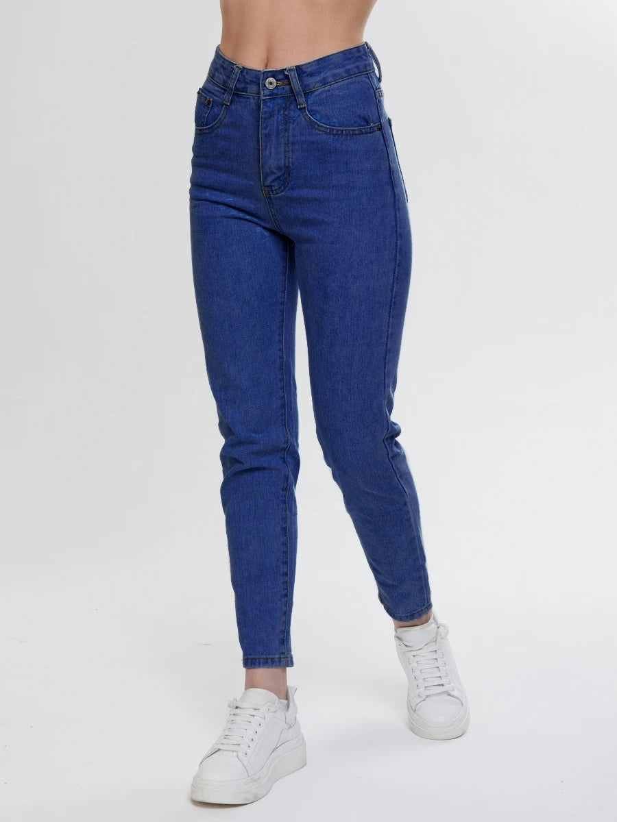 High Waist Straight Jeans - 100% Cotton Amazing Fit