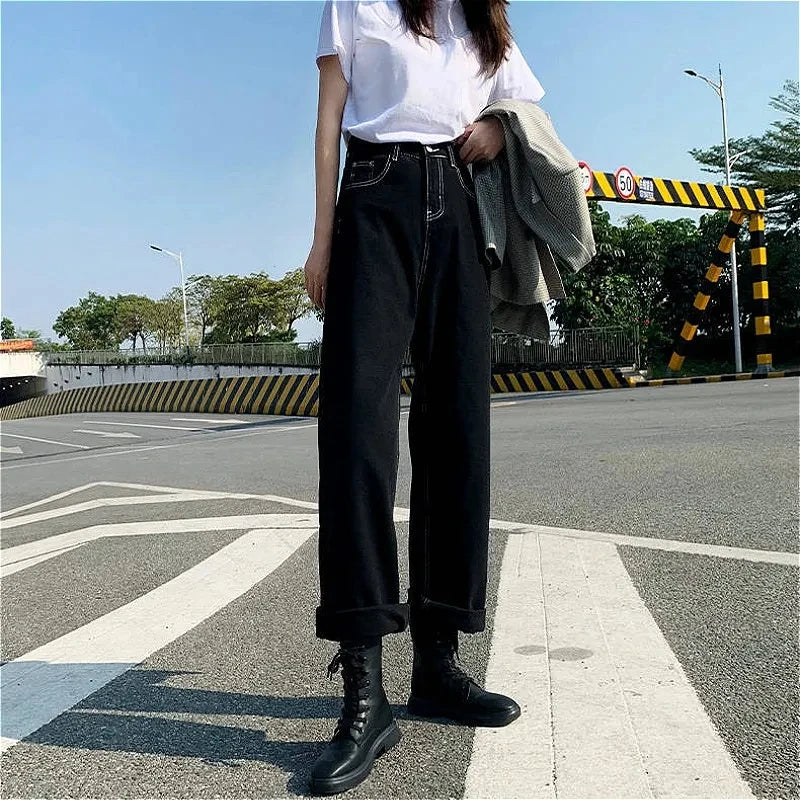 Vintage Korean Style Jeans - Breathable Cotton Classic