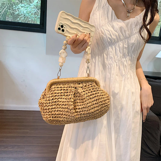 Woven Straw Shoulder Bag