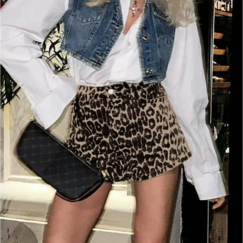 Leopard Cotton Beach Shorts