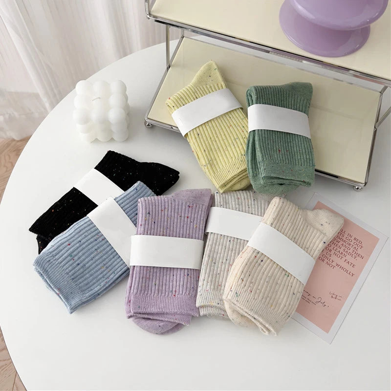 Pastel Colour Socks - Soft Cotton Crew Socks