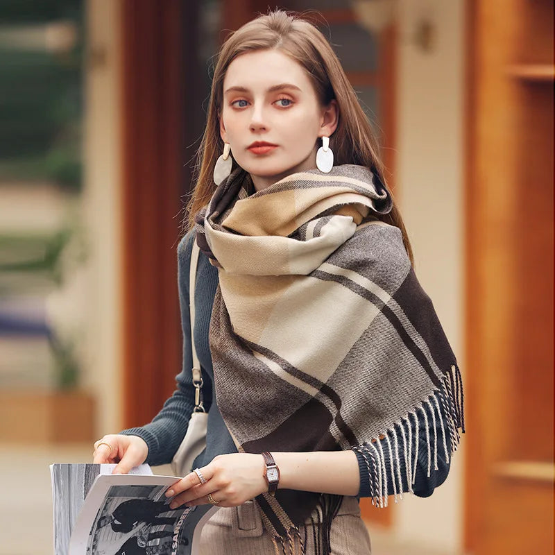 Casual Plaid Scarf - Luxurious Lightweight Viscose 200x65cm