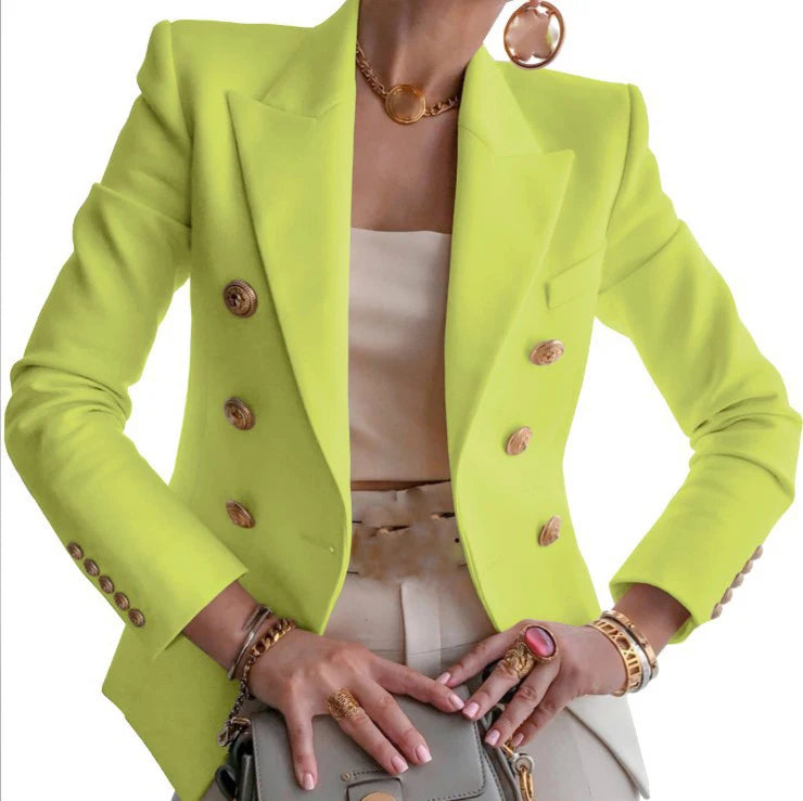 Elegant Solid Blazer - Lightweight Polyester Professional