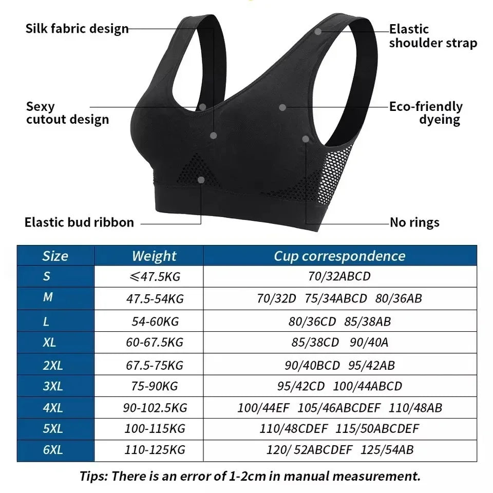 Seamless Mesh Support Bra