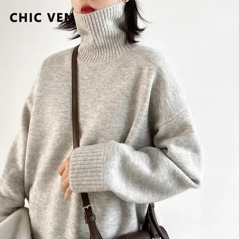 Solid V-Neck Twist Pullover Knitted Sweater - High Stretch Spandex