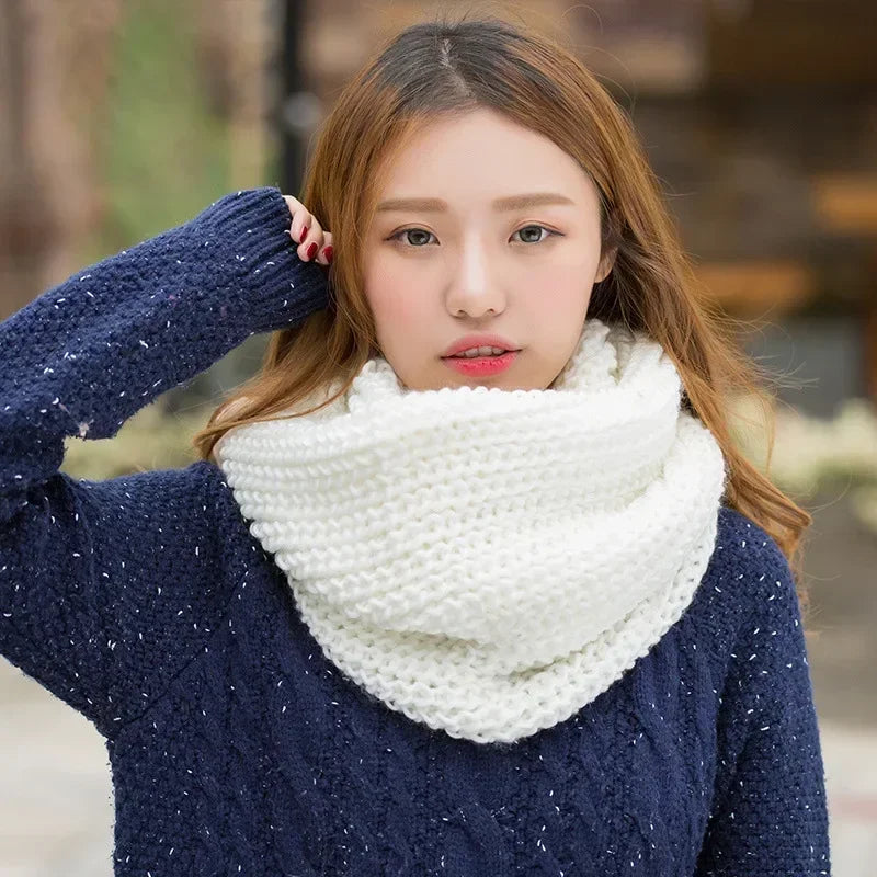 Knitted Plaid Winter Scarf