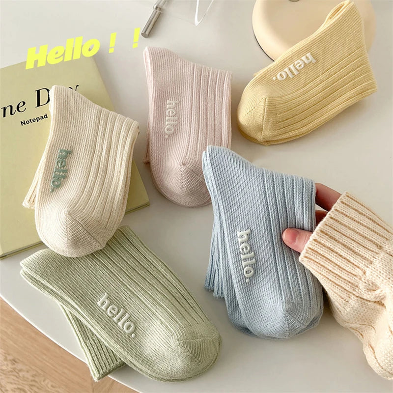 Spring Summer Cotton Socks - Breathable Lightweight Comfort Socks