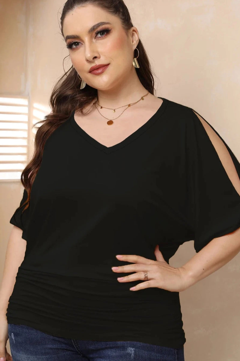 Summer Style Pleated Casual Slit Sleeve - Lightweight Chiffon