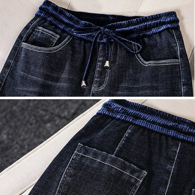 Casual Baggy Jeans - Premium Cotton Adjustable Comfort