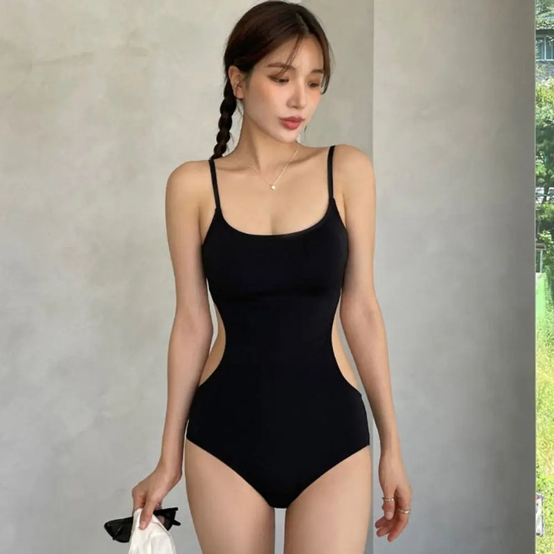 Korean Sexy Drawstring Monokini - Stretchy Spandex