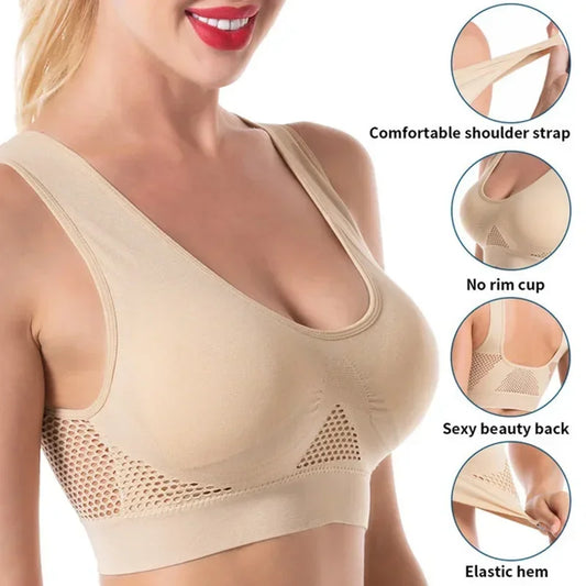 Seamless Mesh Support Bra