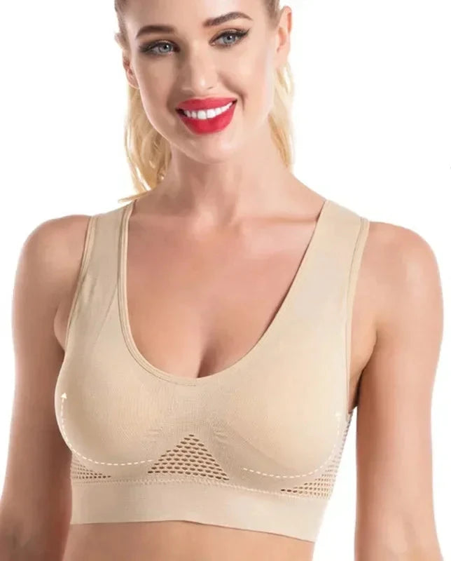 Seamless Mesh Support Bra