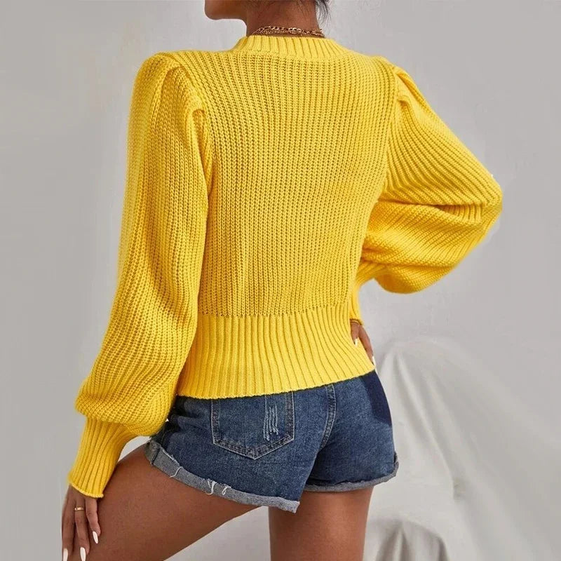Relaxed Turtleneck Knit Sweater