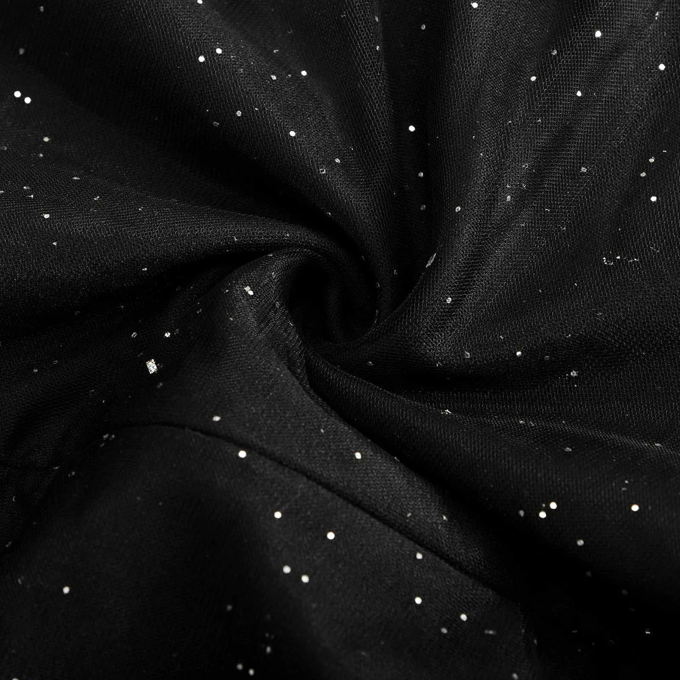 Black V-Neck Mesh Sequins Jumpsuit - Beaded Glamour