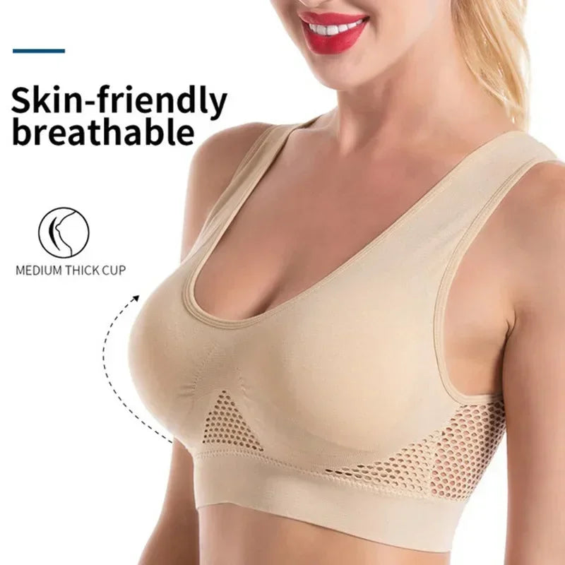 Seamless Mesh Support Bra