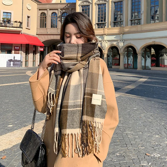Soft Cashmere Plaid Scarf