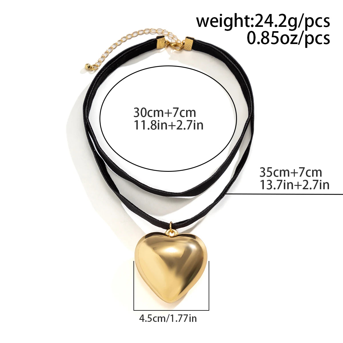 Exaggerated Oversized Love Heart Pendant Choker - Eye-Catching