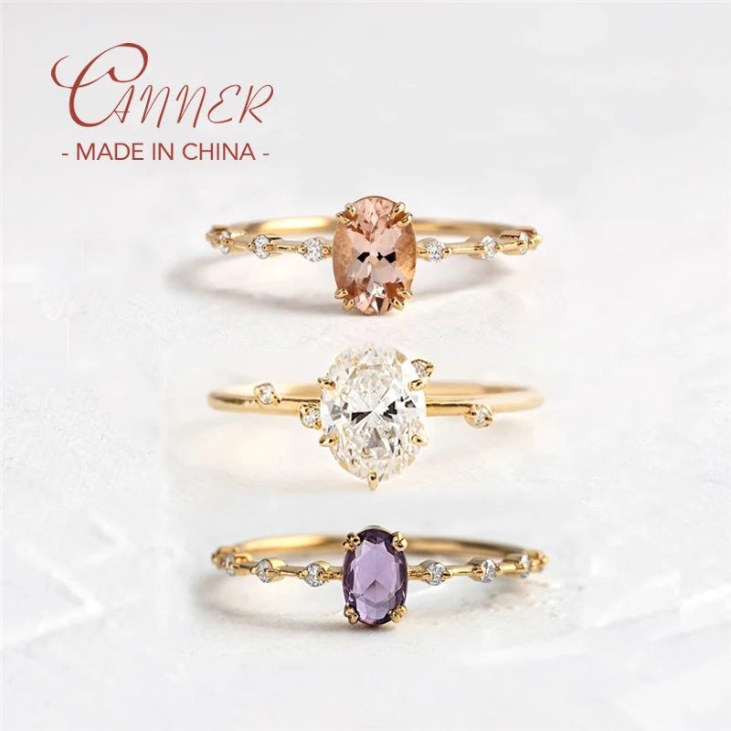 Blue Round Zircon Ring - 925 Sterling Silver Statement Ring