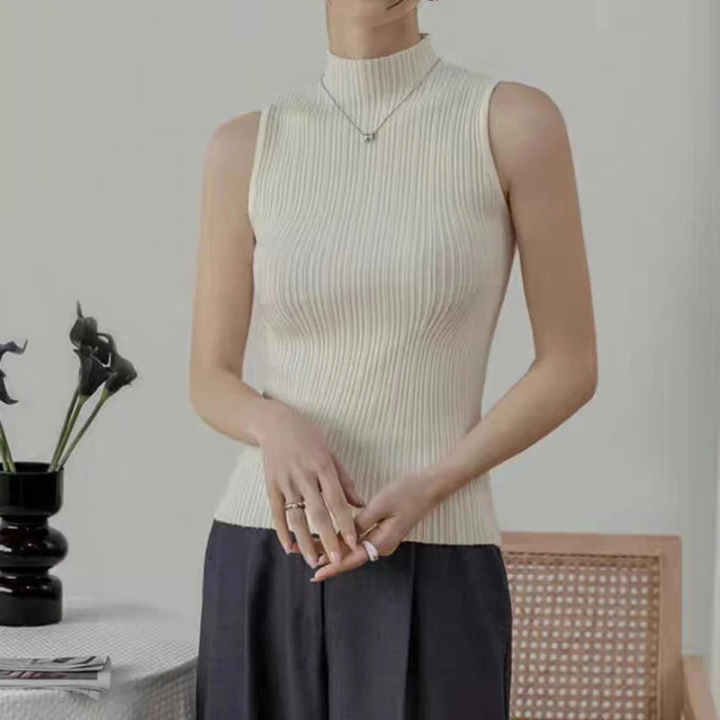 Sleeveless Knit Tank Top - Soft Breathable Cotton