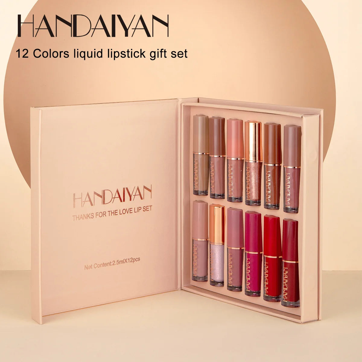 12-Piece Long-Lasting Lipstick Set - Bold Vibrant Colors