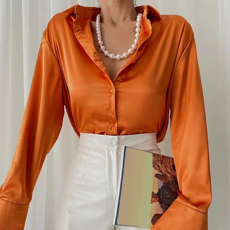 Vintage Satin Relaxed Blouse