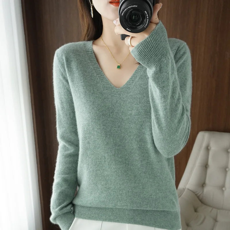 Casual Warm Knitwear Sweater - Slim Fit Polyester Pullover
