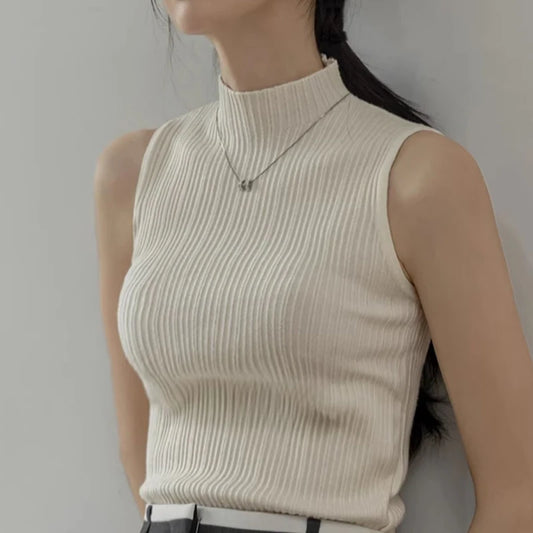 Sleeveless Cotton Knit Tank