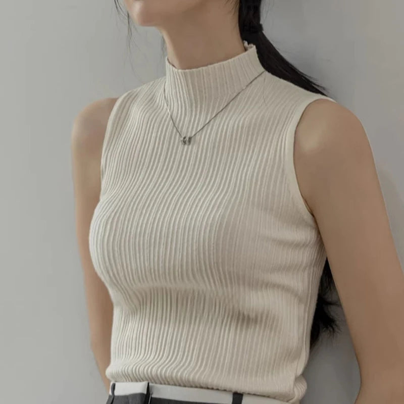 Sleeveless Knit Tank Top - Soft Breathable Cotton