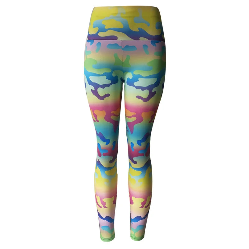 Colourful Camouflage Leopard Print Leggings - Spandex Activewear