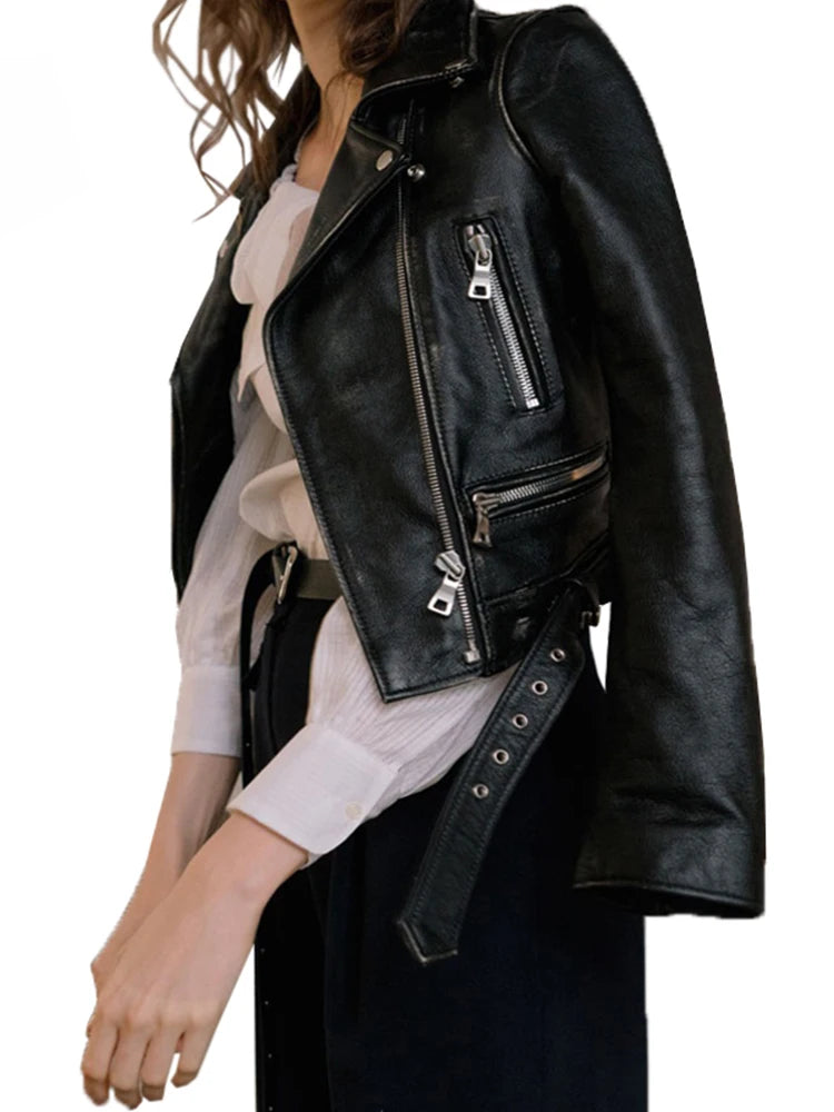 Faux PU Leather Jacket - Premium Full-Length Sleeves
