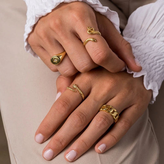 Gold Plated Snake Ring