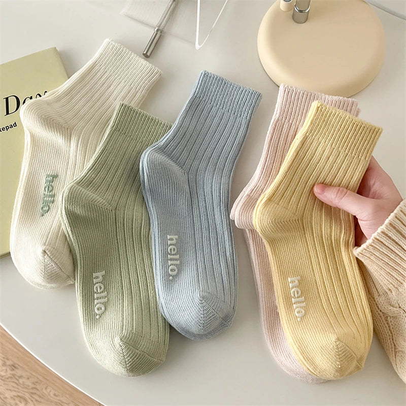 Spring Summer Cotton Socks - Breathable Lightweight Comfort Socks
