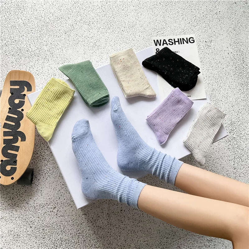 Pastel Colour Socks - Soft Cotton Crew Socks