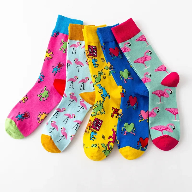 Cute Cartoon Socks - Soft Cotton Novelty Crew Socks