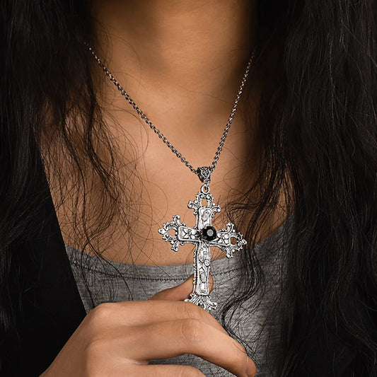Gemstone Cross Pendant Necklace