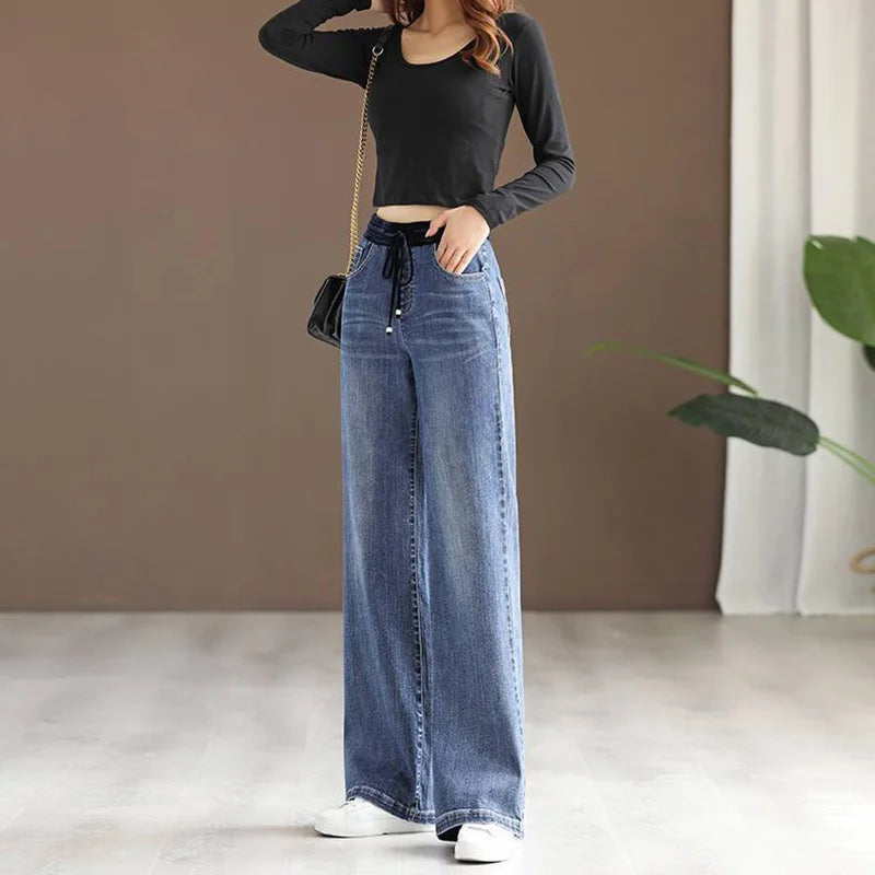 Casual Baggy Jeans - Premium Cotton Adjustable Comfort