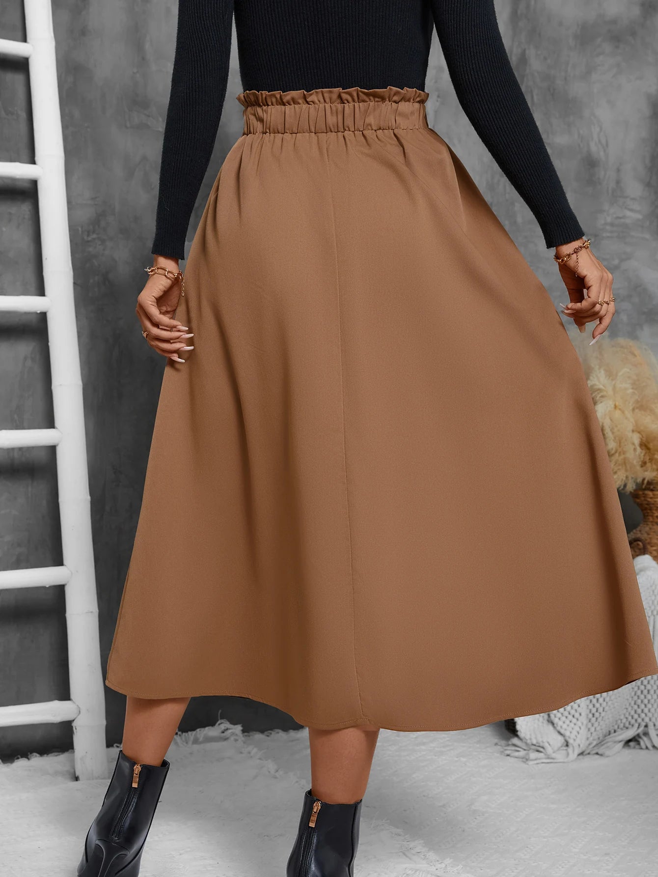 Effortlessly Chic Midi Skirt - Soft Lightweight Viscose