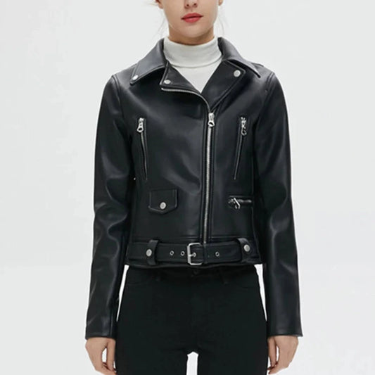 Faux Leather Moto Jacket