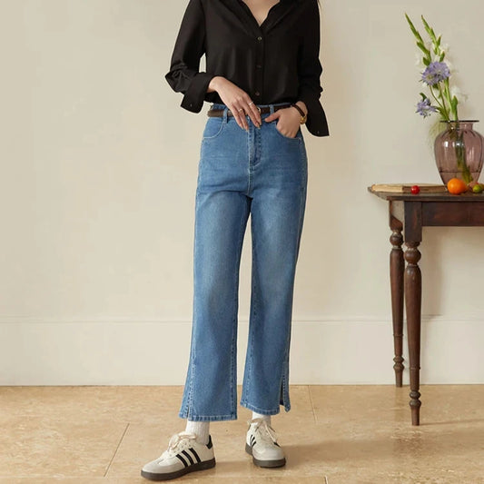 Retro Patchwork Cotton Jeans