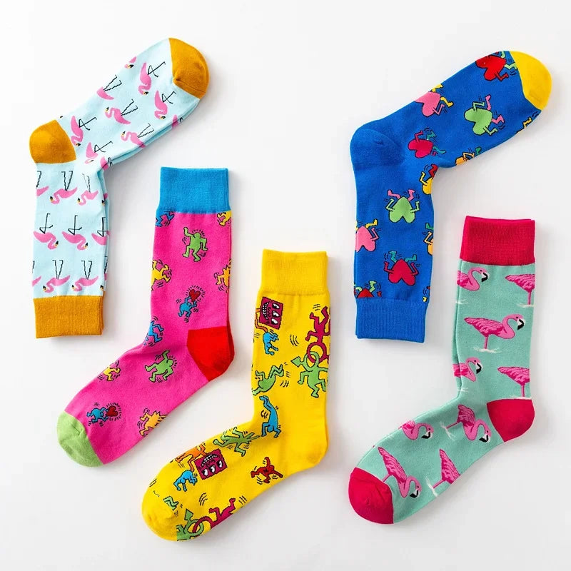 Cute Cartoon Socks - Soft Cotton Novelty Crew Socks