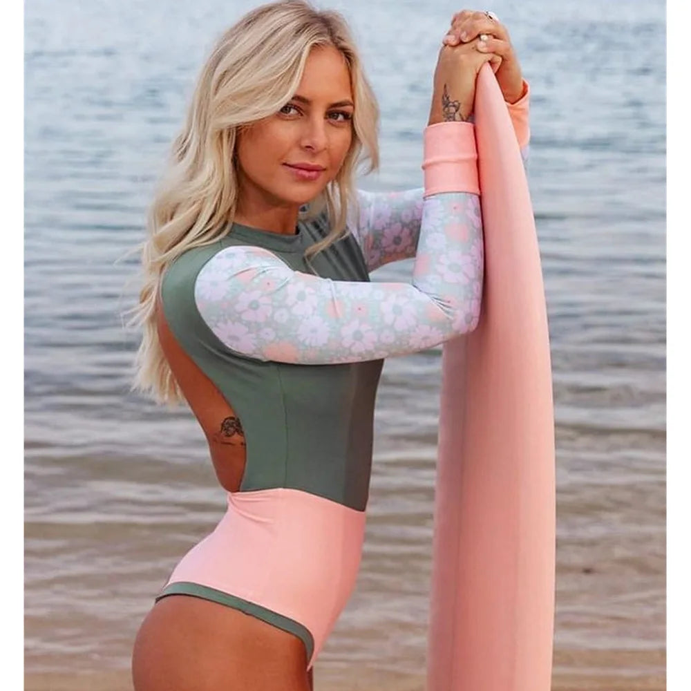 Long Sleeve Surfing Bathing Suit - Performance Spandex