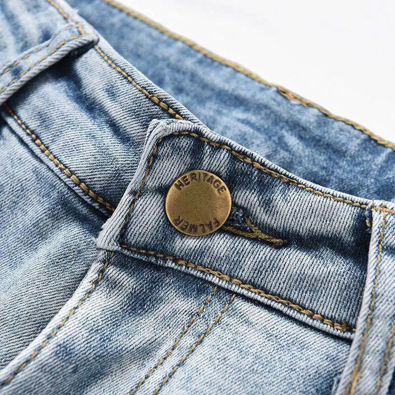 Summer High Waist Jeans - Polyester Comfortable Fit