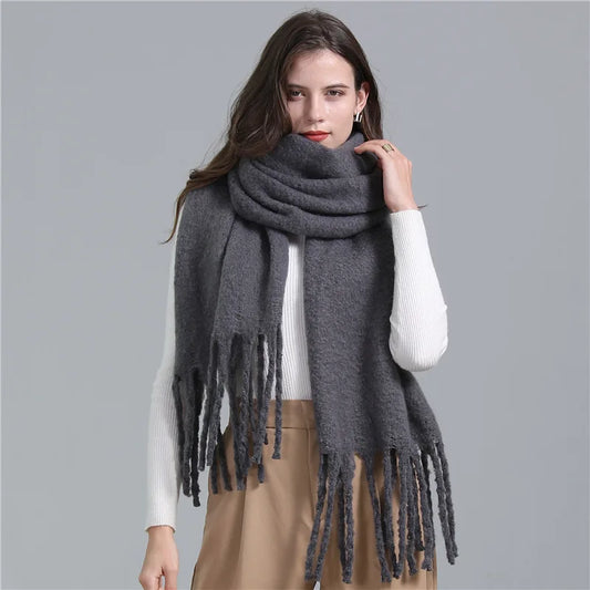 Tassel Viscose Wool Scarf