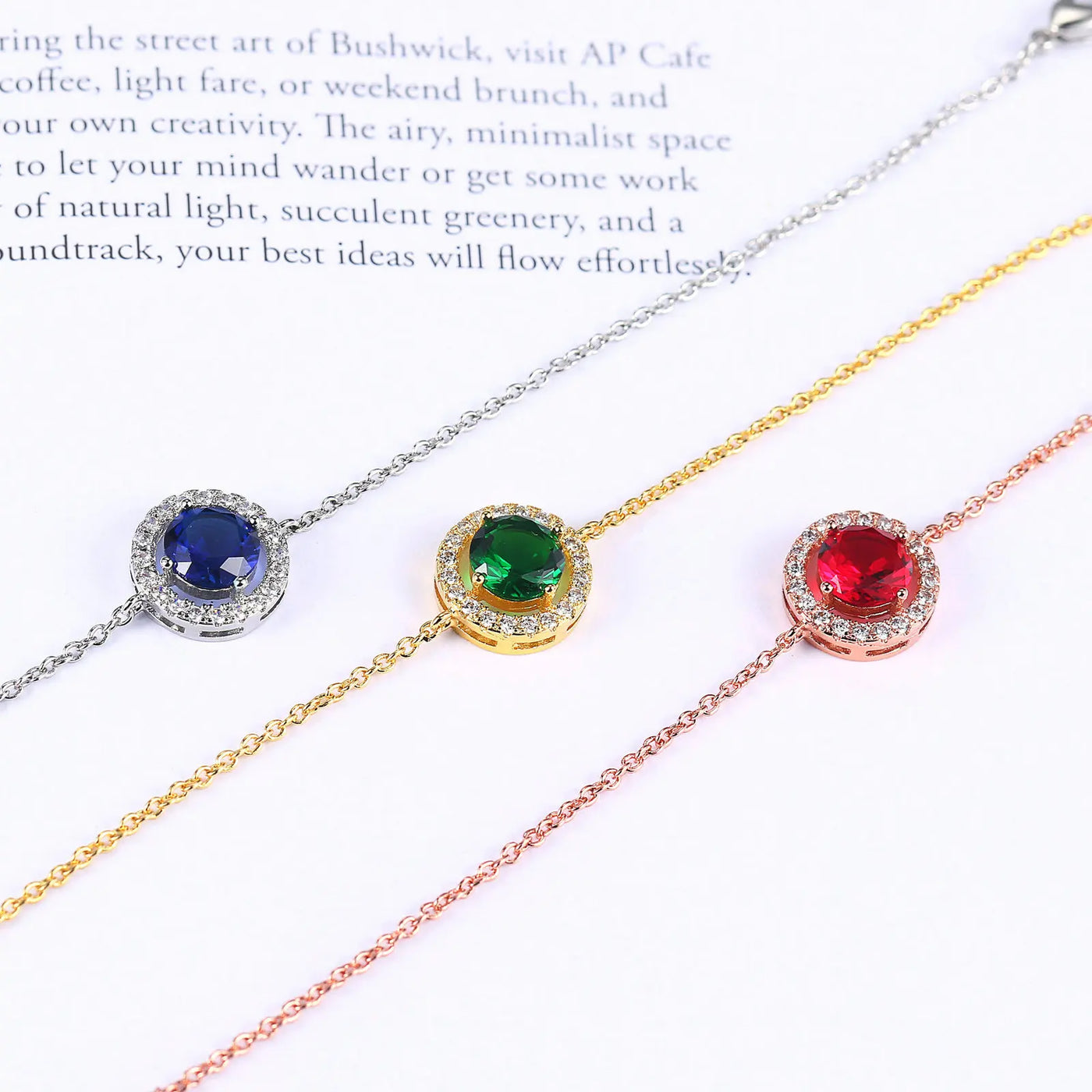 Round Micro Mosaic Cubic Zirconia Bracelet - Rose Gold Elegance