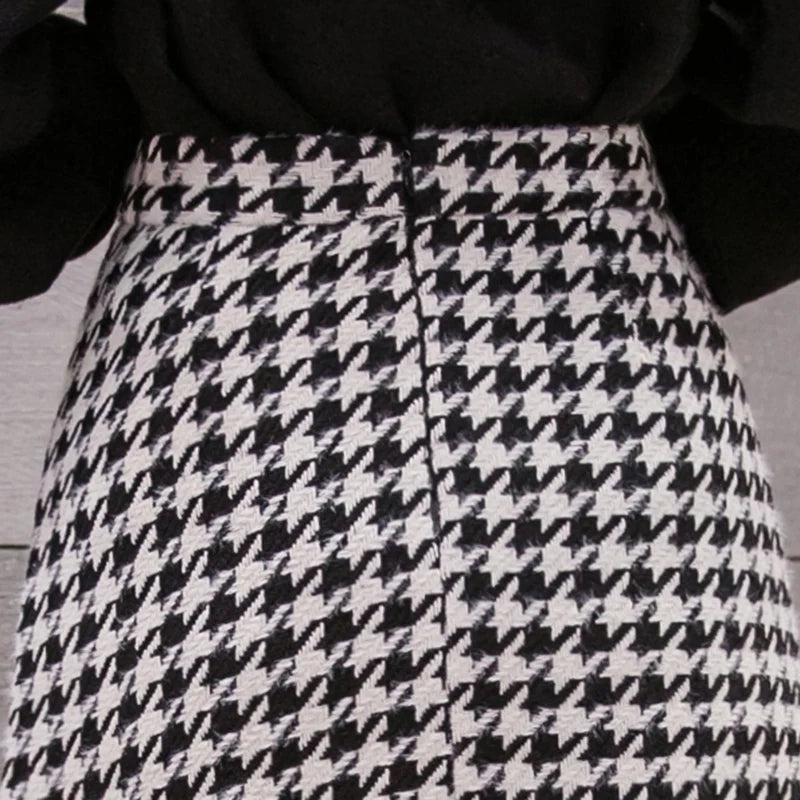 High Waist Short Skirt - Plaid Polyester A-Line Mini