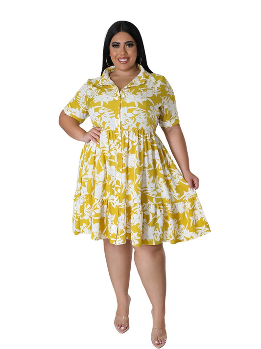 Floral A Line Midi Dress
