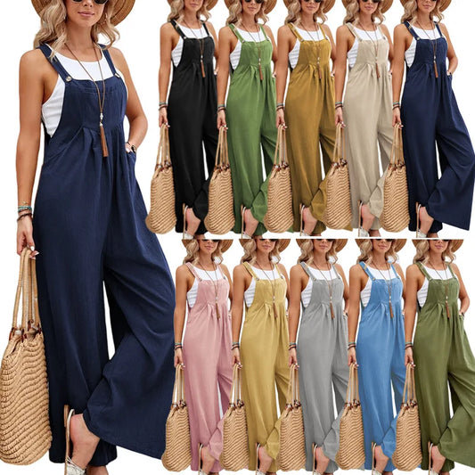 Breathable Cotton Linen Romper