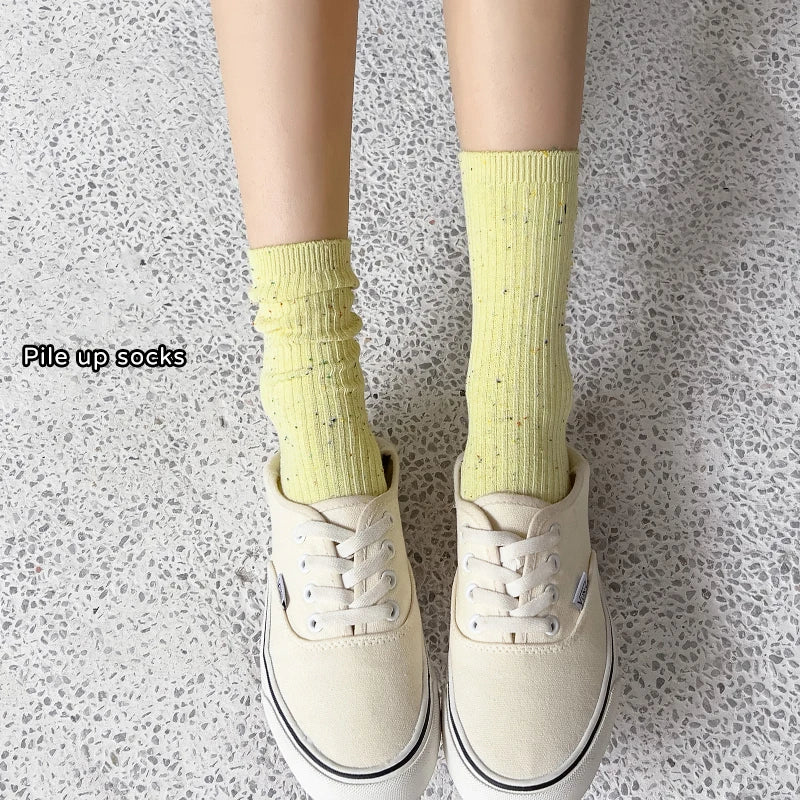 Pastel Colour Socks - Soft Cotton Crew Socks